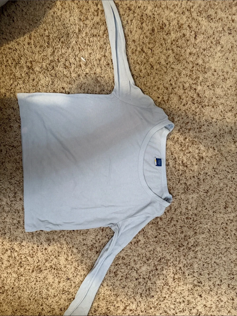 Old Navy Light Blue Ribbed Long Sleeve Tee